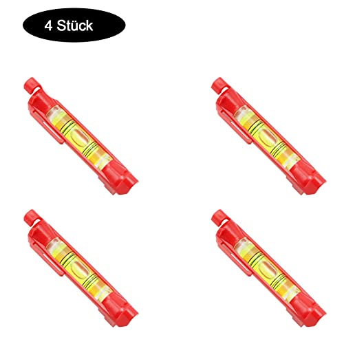 Catelves 4 Stück Schnurwasserwaage, Rot Wasserwaage Schnuur, Schnurwasserwaage Profi, Schnurlinien-Wasserwaage, Schnurwaage Wasserwaagefür Maurerarbeiten, Klempnerarbeiten, Rinnenarbeiten,Spirit Level