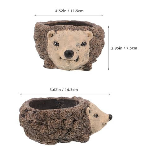 Mini pot hérisson pour succulentes compact ciment gain de place bureau