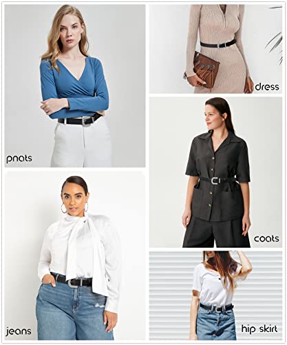 Awaytr Rhinestone Buckle Belt For Women - Pu Leather Plus Size Belts For Jeans And Dress (Black,100Cm) #TOP3