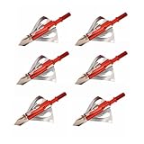 cqwsbsy 6PK Hunting Broadhead 100 Grain Fixed 6-Blade 1.5inch Cutting Dia Hunting Bow Archery...