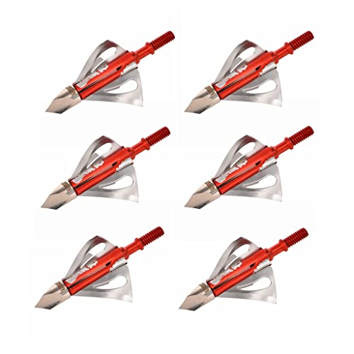 cqwsbsy 6PK Hunting Broadhead 100 Grain Fixed 6-Blade 1.5inch Cutting Dia Hunting Bow Archery Shooting Tip Arrowheads