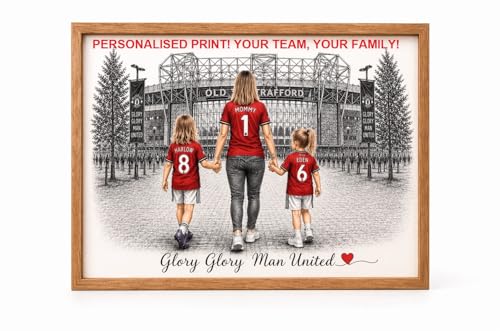 Regalo para papá y mamá: cuadro de fútbol personalizado con diseño de estadio