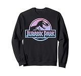 17JPRK00255A-001 Jurassic Park Pink Blue Gradient Distressed Logo Sudadera