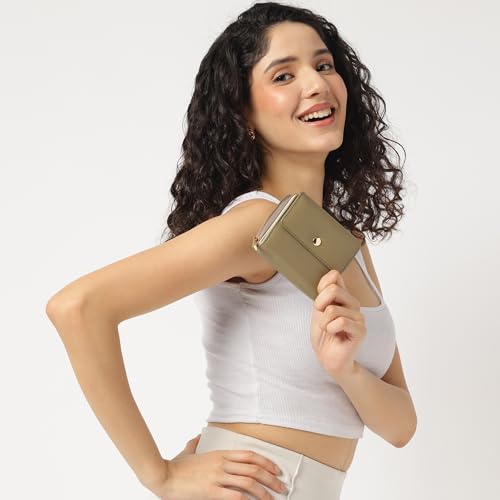 Image of Fastrack Women's Mini Organizer Wallet | Flap Closure, Tri-Fold Design, Zip Coin Pocket, Card & Cash Slots | Compact & Organized | 6 Months Warranty