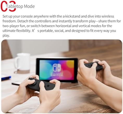 Tideal Set of Replacement Controller for Nintendo Switch - Compatible with Nintendo Switch (1) / OLED/Lite - Dual Vibration/Motion Control / 6-Axis Gyro (Black) - 5