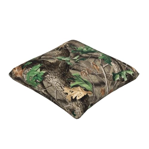 Housse de coussin aspect lin camouflage vert pour déco salon chalet