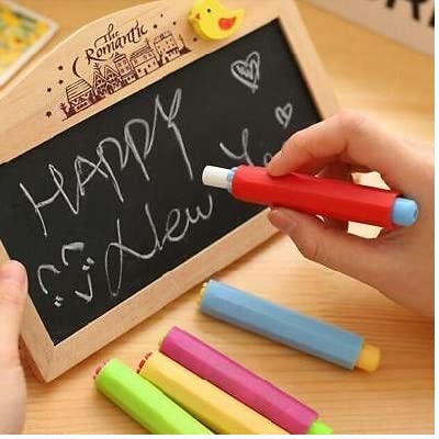 Eclet 4 pcs Chalk Holder 10mm Magetic Chalk Holder Chalk Piece Holder Blackboard Adjustable Chalk Clip for Teacher and Children (Any 4 Random Color Sent)