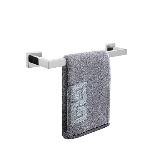 NearMoon Towel Bar, Bath Accessories Premium Thicken Stainless Steel Square Shower Towel Rack for Bathroom, Towel Holder Wall Mounted (1 Pack, Chrome Finish, 16 Inch)