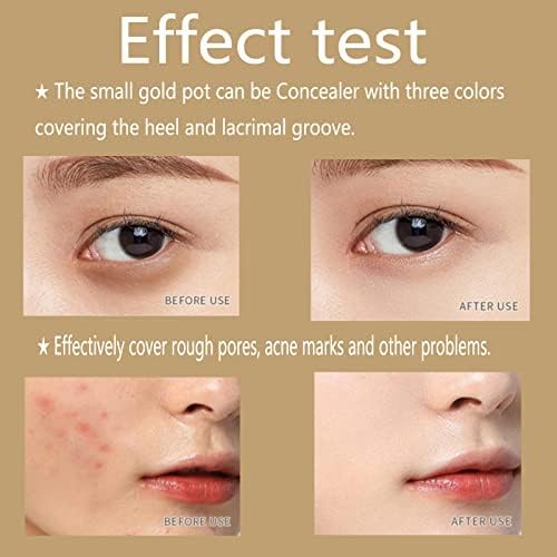 isoson Tri-color Cream Concealer Contour Palette, Full Coverage, Waterproof Long-Lasting, No Smudge, 3D Contour Cream Makeup Palette, Travel Size Makeup Pallet