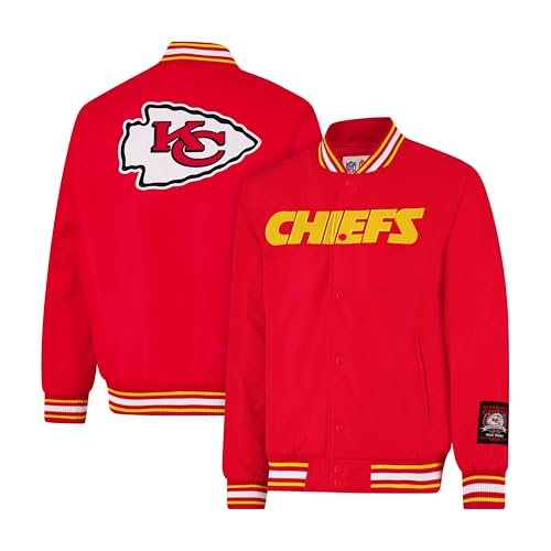 Ultra Game Adults NFL Official Smashing Records Satin Jacket Kansas City Chiefs Team Color X-Large