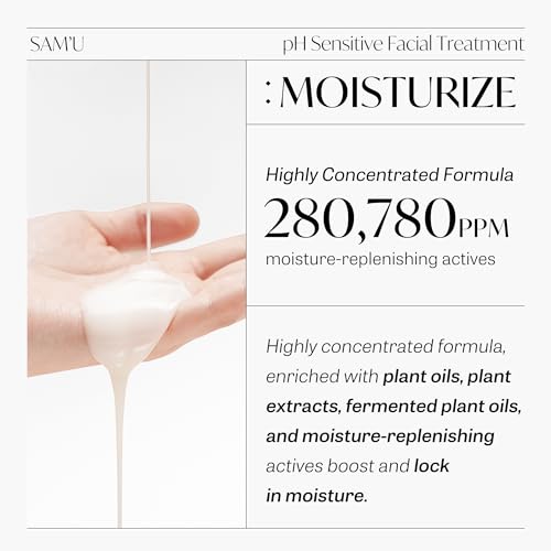 SAM'U pH Sensitive Facial Treatment – Nourishing, Hydrating Facial Treatment with Ceramides – Korean Skin Care Treatment Face Serum – 1.69 Fl Oz - Image 4