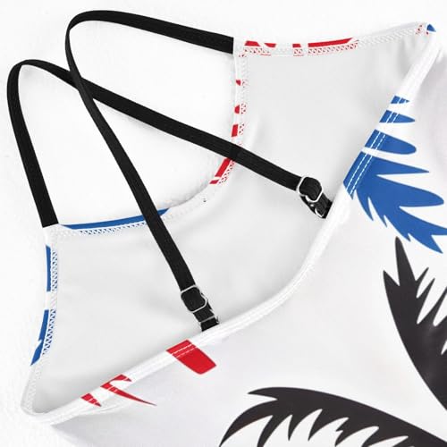 Bolaz Girls Swimsuits One-Piece Bathing Suits Multicolor Kids Sport Summer Beach Swimwear for 3-10 Years Old-Multicolor Palm Trees Pattern4