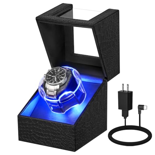 Image of ANWBROAD Single Watch Winder with Led, Watch Winder for Automatic Watches