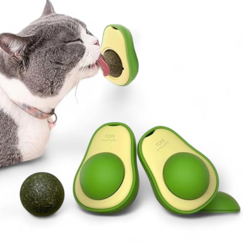 Kit 2 Brinquedo Interativo De Abacate Com Catnip Erva Para Gato Natural Bola Para Lamber