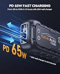 YaberAuto 6000A Jump Starter, PD65W Fast Charging 26800mAh Car Battery Booster Jump Starter (All Gas/12.0L Diesel), Booster Pack for 12V Car Battery with 150W DC Output,800 Lumens Light,3.3" Display