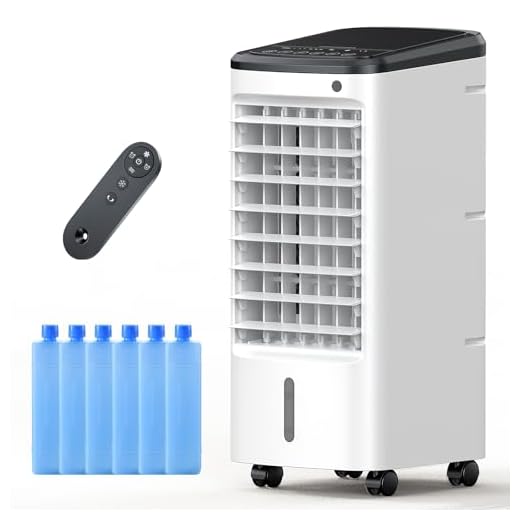 Windowless Portable Air Conditioners with Remote, Ventless Ac Unit Ductless Air Cooler, Hoseless Quiet Evaporative Oscillating Swamp Cooler, 6 Ice Box for Bedroom Indoor Outdoor Office Room