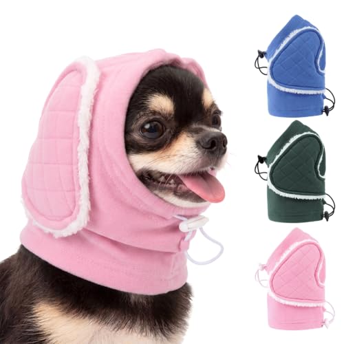 Image of MIGOHI Dog Ear Muffs Noise Protection with Calming Hoodie,Pink,S