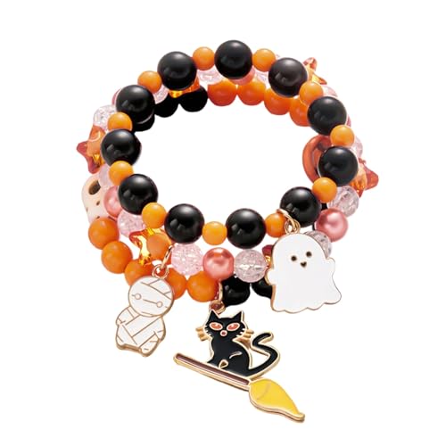 3PCS Halloween Themed Adjustable Set Pumpkin Specter Charm Jewelry Alloy Texture for Costuming Accessories Cuteness Pumpkin Spec