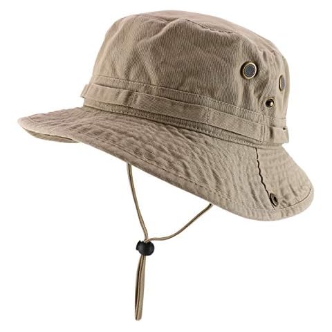 Armycrew Big Oversized Jungle Boonie Bucket Hat with Chin String Fits Upto XXXL - beige - XL-XXL Cover