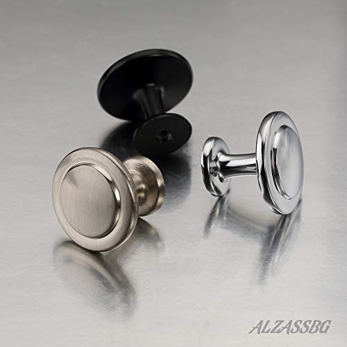 Alzassbg 25 Pack Brushed Satin Nickel Cabinet Knobs, 1-1/4 Inch Diameter Kitchen Cabinet Hardware Round Knobs For Cabinets And Drawers Al6012Sn #TOP1