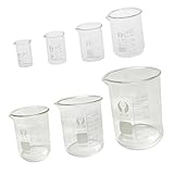 chemie glasröhrchen Lippe und Ausgießer. Sharplace Niedrige Form Borosilikatglas Messbecher Chemie Labor Glas Set/7Stück