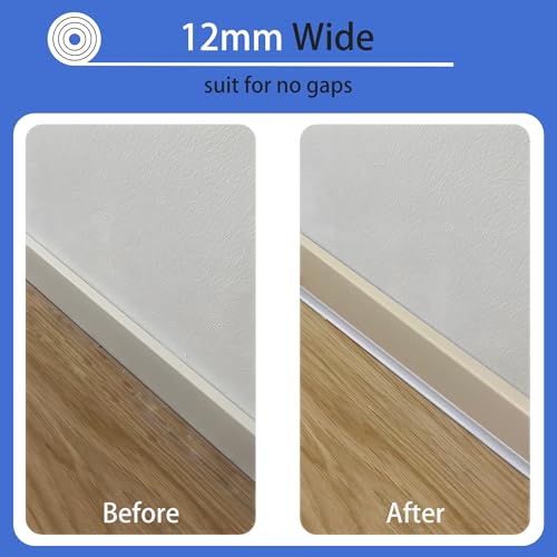 6M PVC Quadrant Trim,Flexible Laminate Beading Self Adhesive Plastic Wall Corner Edging Strip for Worktop Ceiling Floor,Caulk Moulding Skirting Board Trim(12mm*6mm) - Image 5