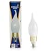 Hyperikon® LED Candle 3-Watt (30-Watt), Flame Tip Chandelier Bulb, Gold Housing, Candelabra Base (E12), 2700K (Warm Glow®), Frosted Cover, 340°-Beam Angle, Dimmable, UL-Listed