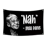 NAH Rosa Parks flag banner 3x5 Feet Banner,Funny Poster UV Resistance Fading & Durable Man Cave Wall Flag with 4 Brass Grommets for College Dorm Room Decor