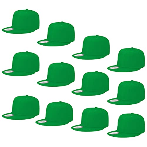 Image of Falari Wholesale 12 Pack Snapback Hat Cap Hip Hop Style Flat Bill Blank Solid Color Adjustable Size