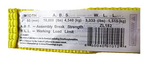Zeluga Zl182 2In. X 27Ft. Heavy Duty 10,000 Lbs Capacity Ratcheting Tie Down With Double R15 J-Hook, Yellow #TOP5