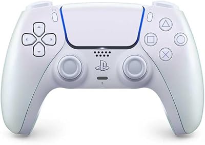 Playstation Sony, Manette 5 Officielle DualSense, Sans Fil, avec Retour Haptique & Gâchettes Adaptatives, Micro Intégré, Batterie Rechargeable, Compatible PS5/PC, Couleur : Chroma Pearl
