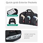 BAGSMART Rolling Duffle Bag with Wheels, 36L Travel Bag with Water-proof Pockets, Airline-Approved Carry On Duffel Bag with Handle, Black - Image 3