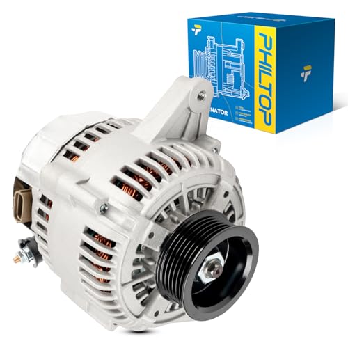Image of PHILTOP Alternator Compatible with Toyota Avalon 1998-2004 High Amp Alternators Replace 13706N 12V 100Amp CW S6 6-Groove Pulley | Replace 13706N 12V 100Amp CW S6 6-Groove Pulley