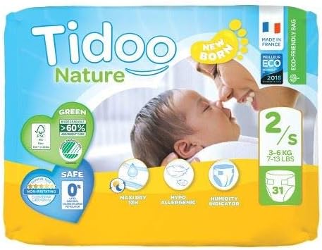 Tidu | Tidoo Nappies - Size 2/S (3 - 6kg) | 4 x 31s