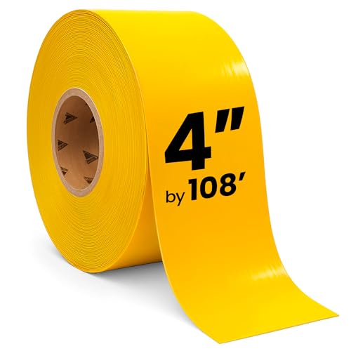 Image of DuraMark EC700 Floor Marking Tape for Concrete and Pavement | Industrial Marking Tape for Warehouses | Long-Lasting | High Durability, Yellow, 4 Inches by 108 Feet