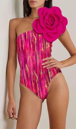 Image of AARAM Stylish Premium Women's One Piece Swimsuit with Cover Ups Wrap Skirt Sarong Retro Floral Print Monokini Tummy Control Swimwear, Printed Swimming Costume for Women Beach Wear