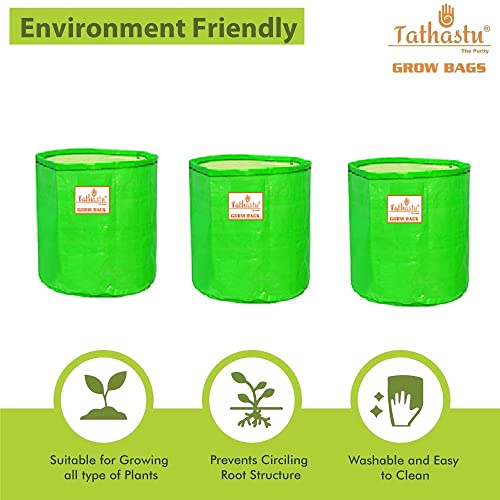 Image of Tathastu The Purity 15 X 18 Pack 5| 250 GSM Organics Terrace Home & Kitchen Gardening HDPE Circular 100% UV Treated Grow Bags (Plant Bags), Thick & Durable for Vegetable Fruits and Flower Plants (15 X 18, 5)