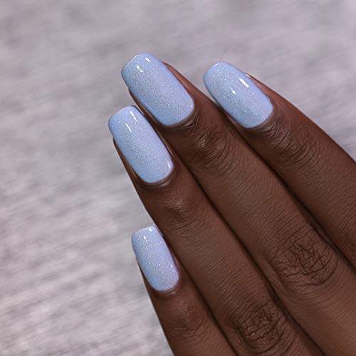Image of ILNP Carried Away - Creamy Periwinkle Blue Holographic Jelly Nail Polish