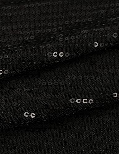 Rxozrxoz Women's Sexy Long Sleeve Sequin Sparkly Glitter Party Dress Long Sleeve Loose Fit Cocktail Bodycon Short Dress With Belt(Black-M) #TOP2