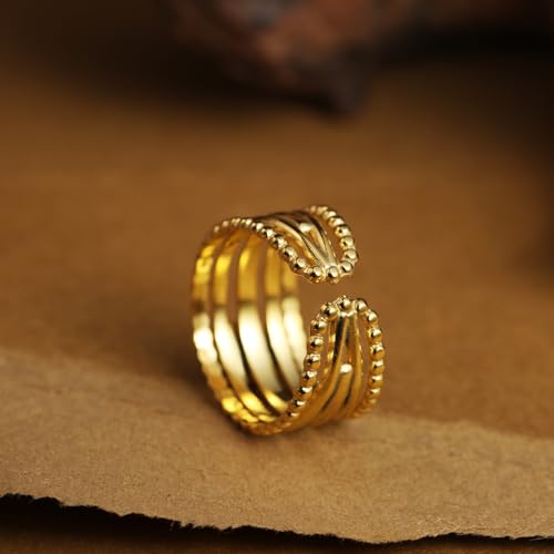 FLORA FEMININOS ANEL FOLHEADO A OURO 18K COM PEDRA VERDE DE AJUSTAR
