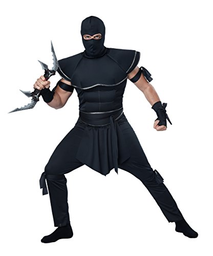 California Costumes Men's Stealth Ninja Costume, Black, X-Large