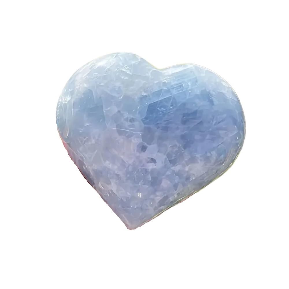 QWZTAEOZA 300g-500g 1pc Celestite Heart Crystal- Love Carved Palm Stone
