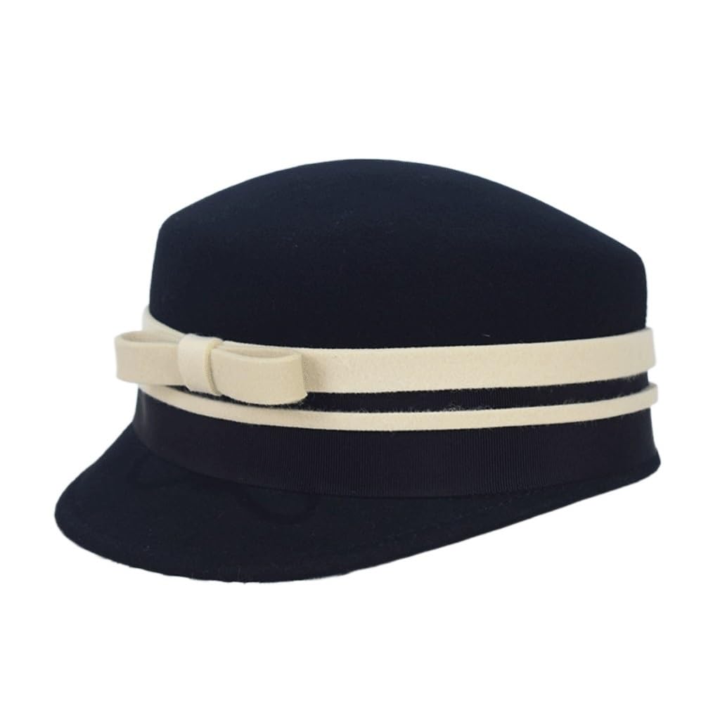 Chapeau d'automne et d'hiver Chapeau équestre Chapeau Chaud for Femme Chapeau en Feutre(D)
