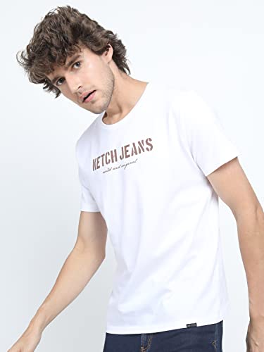 Image of KETCH Men Slim Fit Printed Half Sleeve T-Shirt