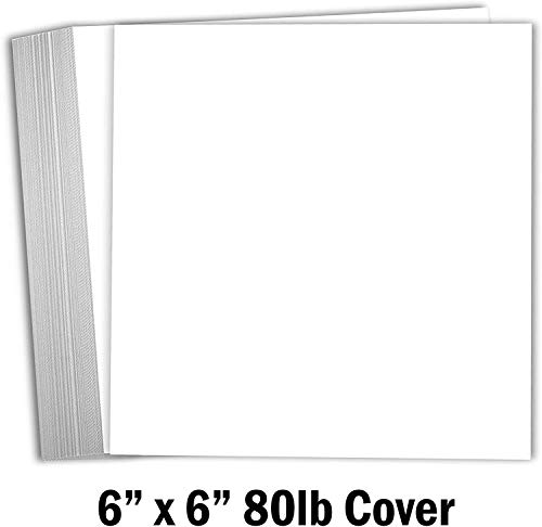Hamilco Papel branco para scrapbook 15 x 15 cm, 36 kg, cartolina, pacote com 100 (brilhante)
