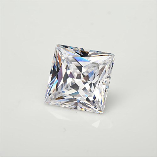 JIANGYUANGEMS 100pcs 1.75x1.75mm 5A Square Shape Princess Cut White Cubic Zirconia Stone Loose CZ Synthetic Gemstone for Jewelry Making