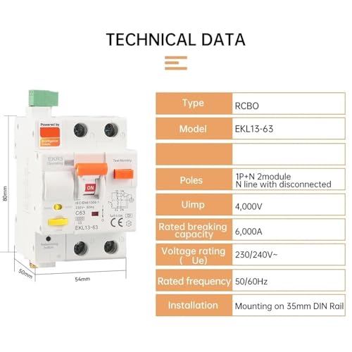 Disjoncteur intelligent WiFi RCBO 2P 40A EKL13 télécommande programmation domotique Smart Life - 5