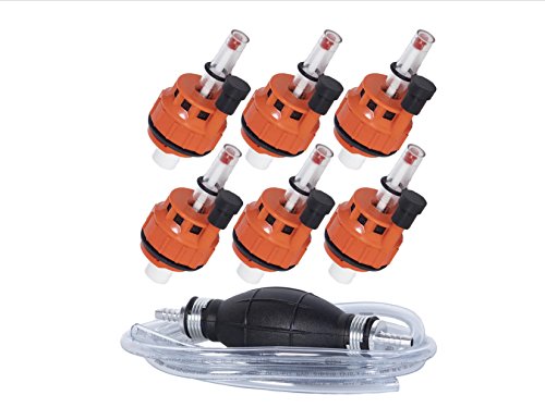 Battery Watering System Caps with Water Level Monitors for Batteries with 1/4-Turn Bayonet Style Mounts. A 6-Pack of Caps plus A Battery Filling Squeeze Bulb