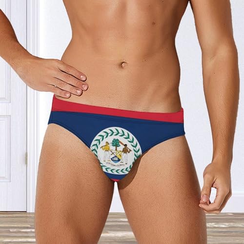 Belize Country Flag Men's Swimsuit Bikini Briefs Swim Underwear Stretchy Swimwear2