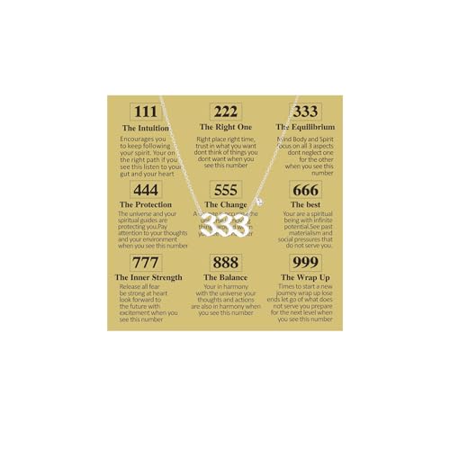 Colorful Angel Number Necklace with Cubic Zircon